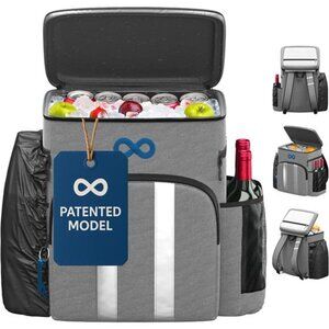 Insulated Backpack Cooler - 54 Cans, 24 Hour Cooling, Wider Straps, Lightweight